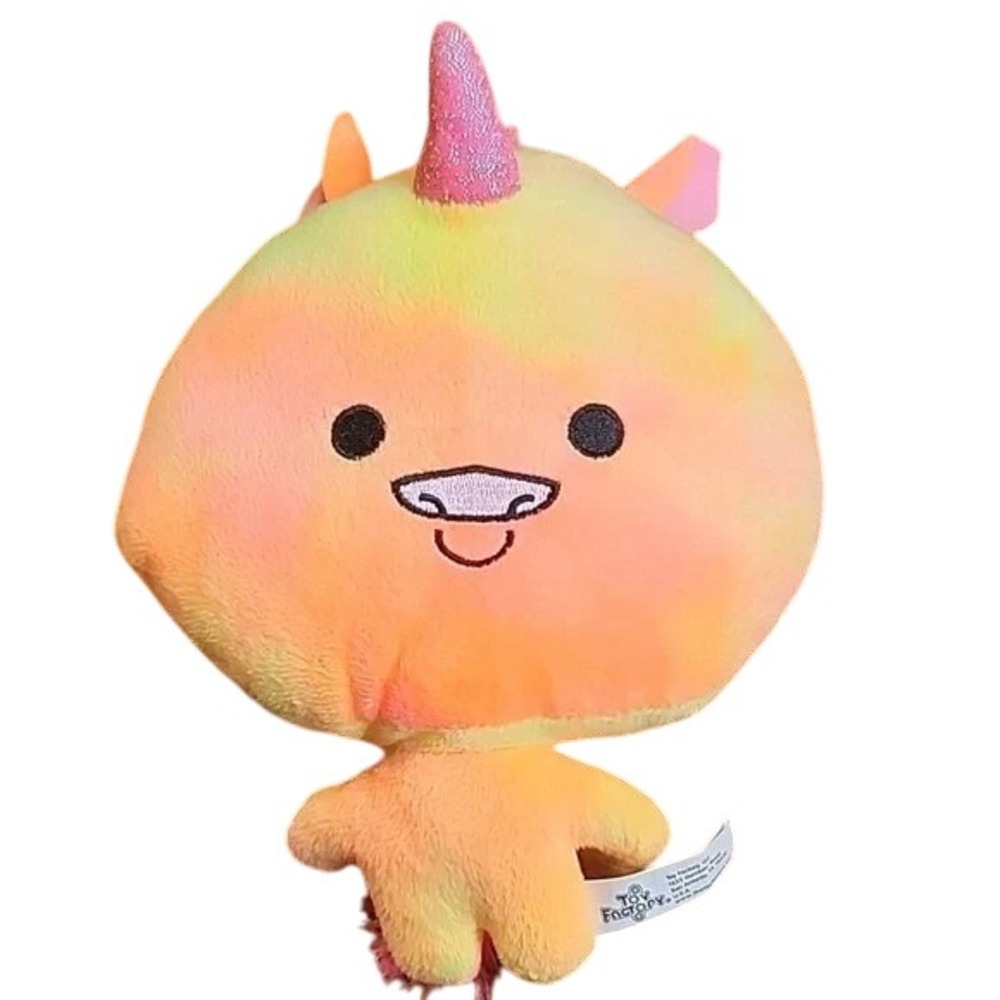 Smooshimals 8" Unicorn Plush, Small Body Big Head, Orange‎ Yellow Pink